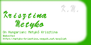 krisztina metyko business card