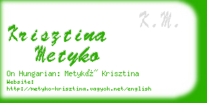 krisztina metyko business card